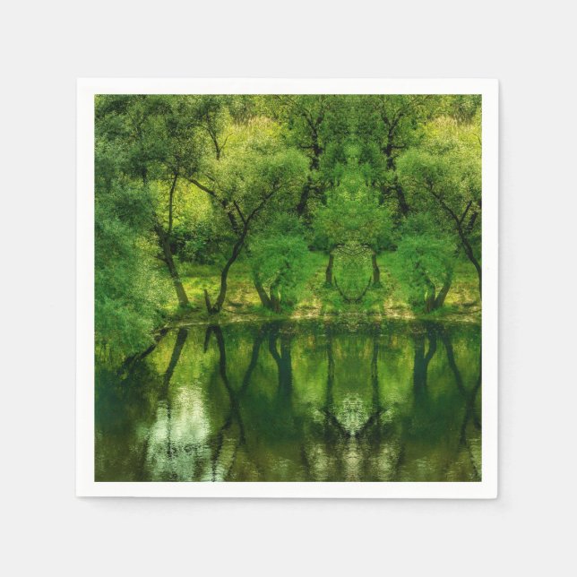 Serviette en papier Super Green River Tree Reflect (Devant)