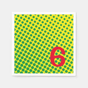 Serviette En Papier Super Hero Comics Coloré vert Jaune Points AGE