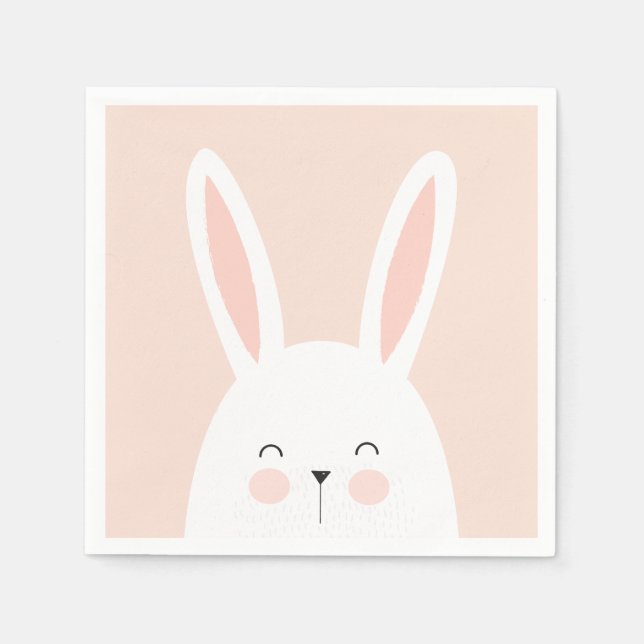 Serviette En Papier Super Kawaii mignon lapin de Pâques. (Devant)
