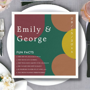 Serviette En Papier Super moderne Retro 70's Colorful Abstrait Mariage