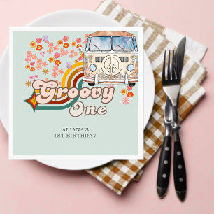 Serviette En Papier Super One daisy boho floral Van 1er anniversaire