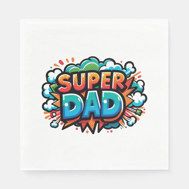 Serviette En Papier Super papa (Devant)