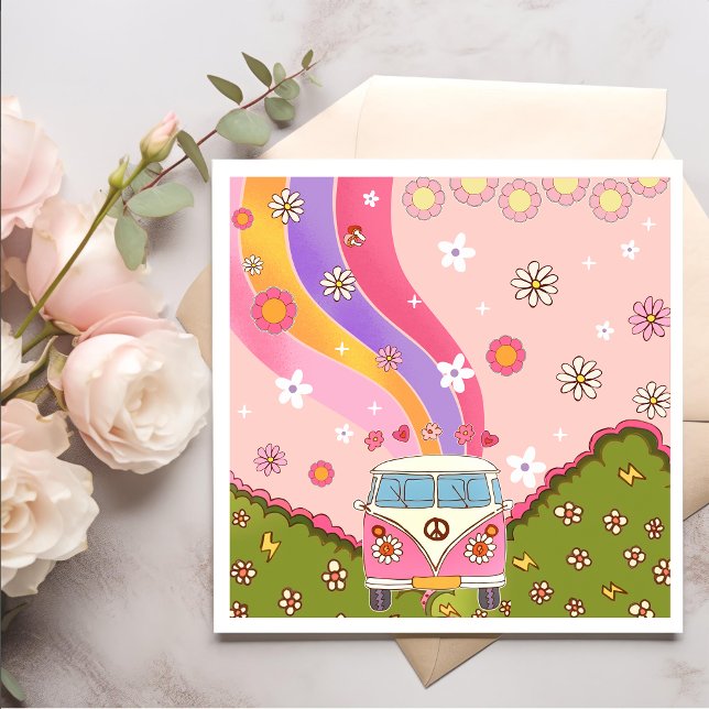 Serviette En Papier Super Rainbow Retro fête d'anniversaire (Créateur téléchargé)