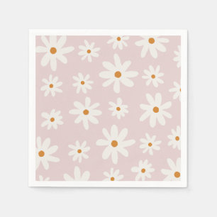 Serviette En Papier Super Retro Blush Rose Daisy