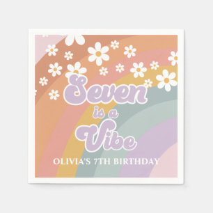Serviette En Papier Super Retro sept est une Vibe Rainbow