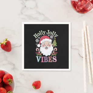 Serviette En Papier Super Santa Claus Holly Jolly Vibes Noël