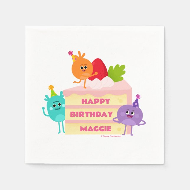 Serviette En Papier Super Simple Bumble Nums Anniversaire Gâteau (Devant)