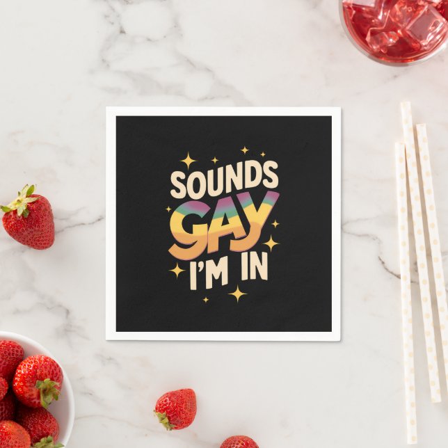 Serviette En Papier Super Sounds Gay I'm In LGBT Rainbow Pride (En situation)