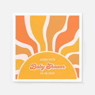 Serviette En Papier Super Sunshine Retro 60s Hippie Baby Boy Douche