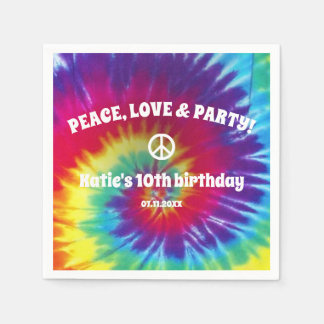 Serviette En Papier Super Tie Dye Hippie Party