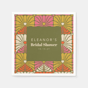 Serviette En Papier Super Vintage Green Floral Fête des mariées person