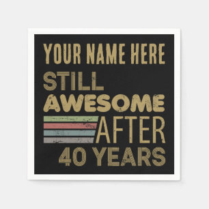 Serviette En Papier Superbe 40e anniversaire personnalisé