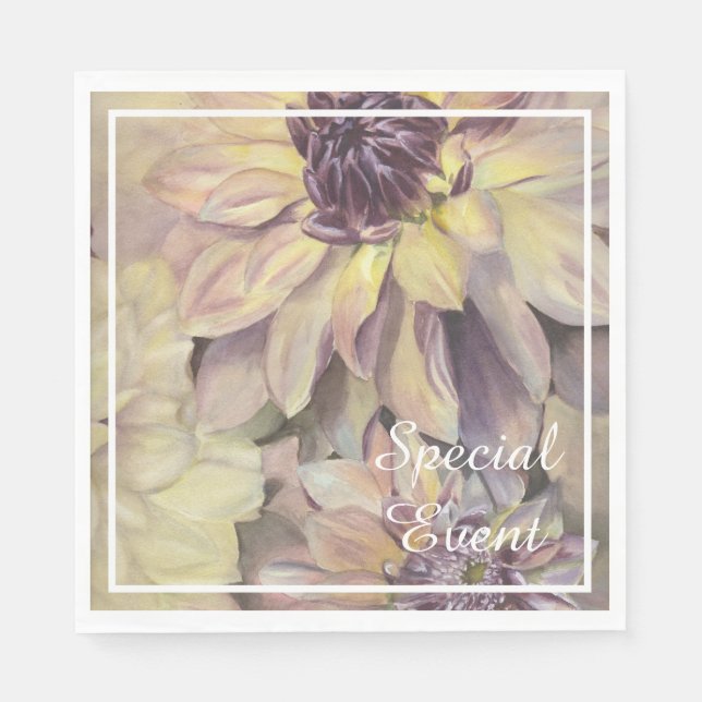 Serviette En Papier Superbe Dahlias Party (Devant)