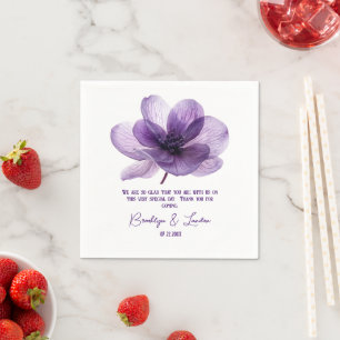 Serviette En Papier Superbe Mariage de fleurs violettes