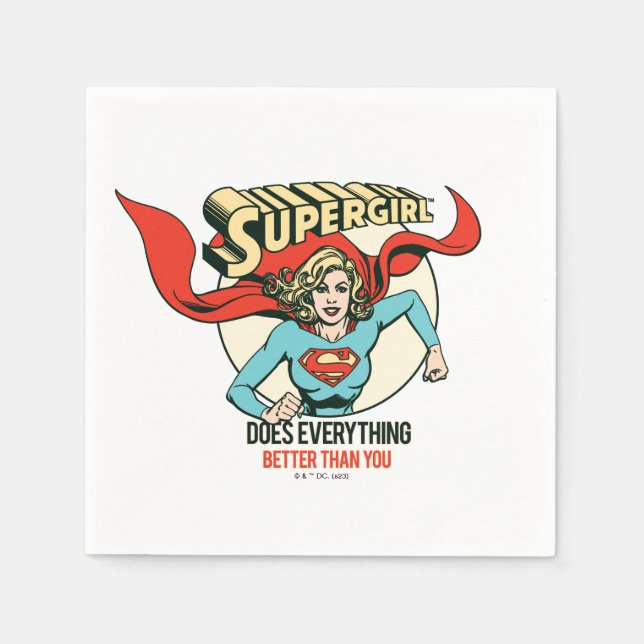 Serviette En Papier Supergirl fait tout mieux que toi (Devant)