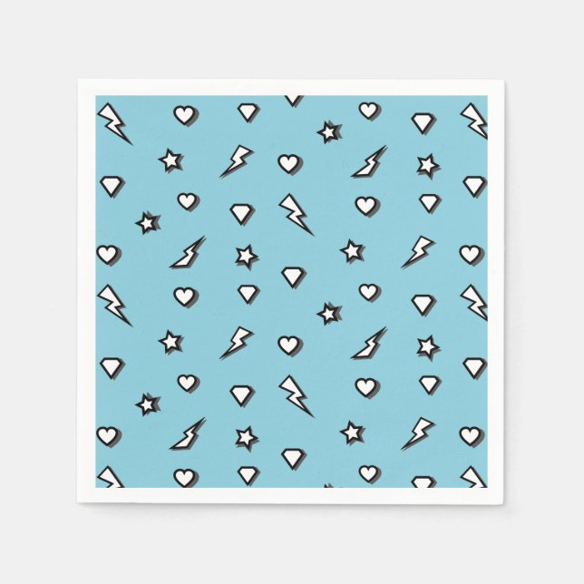 Serviette En Papier Superhero Comic Motif Anniversaire Papier Napkin (Devant)