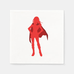 Serviette En Papier Superhero Girl Character Party