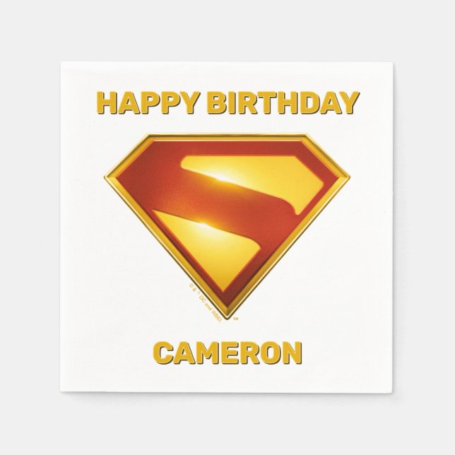 Serviette En Papier Superman Golden S Shield brillance (Devant)