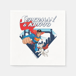 Serviette En Papier Superman & Krypto Soar