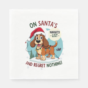 Serviette En Papier Sur la liste cochonne de Noël de Santa, ne regrett