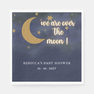 Serviette En Papier Sur la lune Baby shower neutre du genre