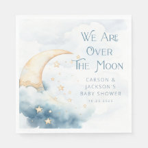 Sur le Baby shower de lune serviettes