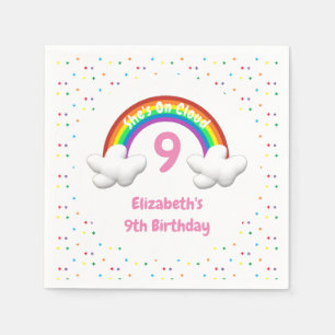 Serviette En Papier Sur un nuage ! Anniversaire arc-en-ciel