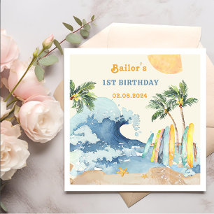 Serviette En Papier Surf Beach Anniversaire