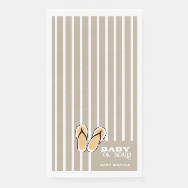 Serviette En Papier Surf Board Baby Shower Custom - Gender Neutral (Devant)