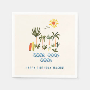 Serviette En Papier Surf d'été Anniversaire