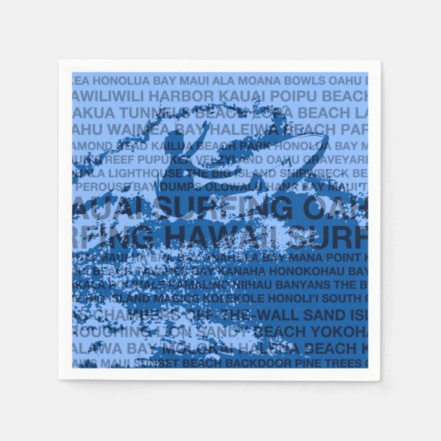 Serviette En Papier Surf Hawaii Cutback Hawaii Surfer Hawaiien (Devant)