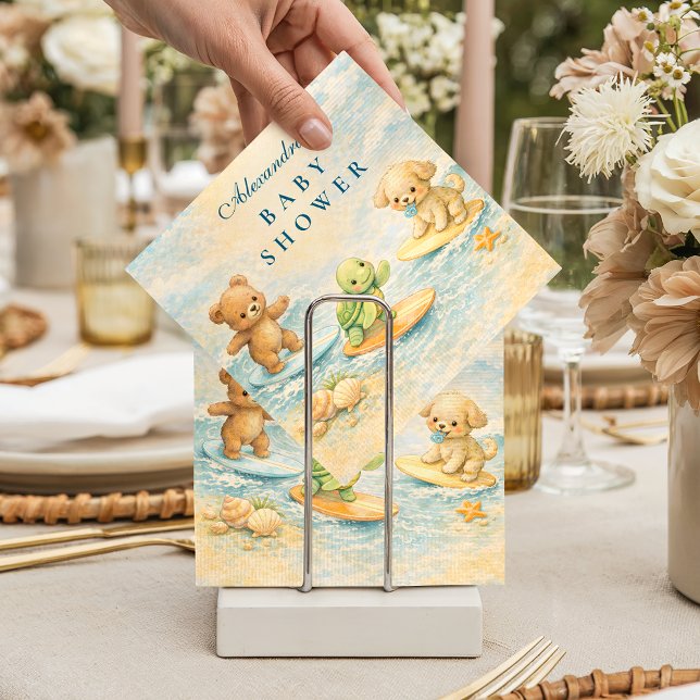 Serviette En Papier Surf’s Up Baby Shower (Créateur téléchargé)