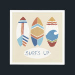 Serviette En Papier SURF ! Surf<br><div class="desc">SURF ! Je d'ici juin Erica Vess. Dispose de trois planches de surf avec des designs différents et amusants et "Surf Up" phrase au bas de l'image.</div>