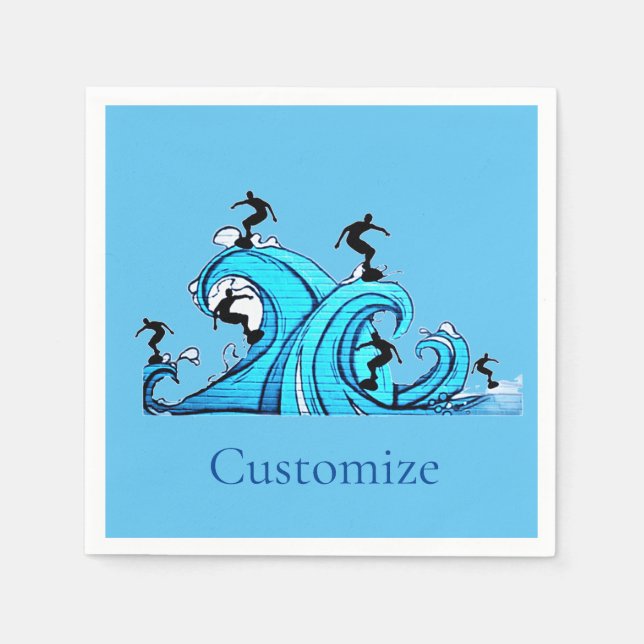 Serviette En Papier Surfers Partout Thunder_Cove (Devant)