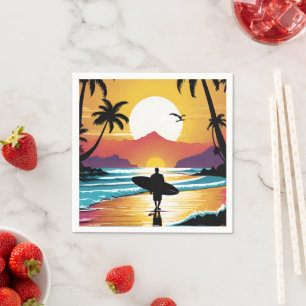 Serviette En Papier Surfeur