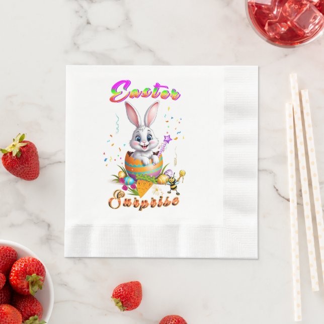 Serviette En Papier Surprise de Pâques (En situation)