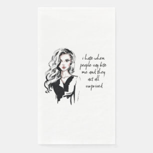 Serviette En Papier Surprised Bite me