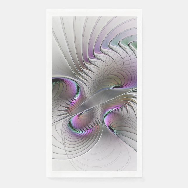 Serviette En Papier Surreal Shy Beauty Moderne Art Fractal Abstrait (Devant)