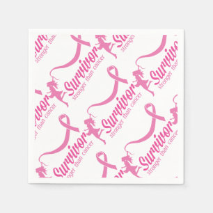 Serviette En Papier Survivant plus fort que le Cancer