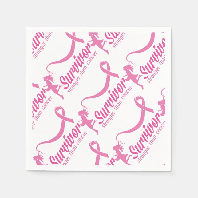 Serviette En Papier Survivant plus fort que le cancer (Devant)