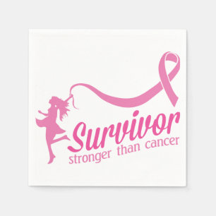 Serviette En Papier Survivant plus fort que le Cancer