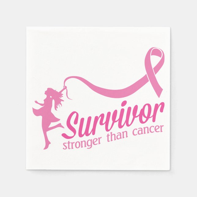 Serviette En Papier Survivant plus fort que le cancer (Devant)