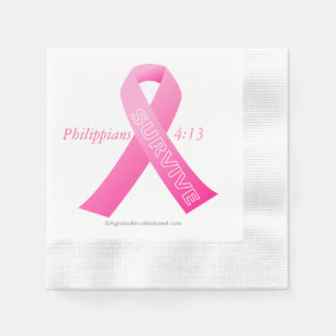 Serviette En Papier SURVIVE Ruban rose