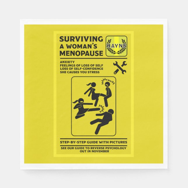Serviette En Papier Survivre À La Ménopause (Devant)