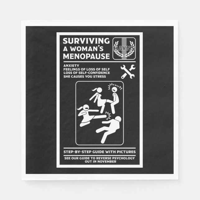 Serviette En Papier Survivre À La Ménopause (Devant)