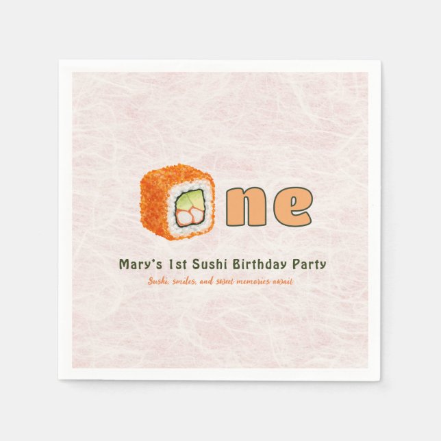 Serviette En Papier Sushi- 1st Birthday (Devant)