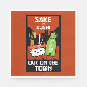 Serviette En Papier Sushi Et Sake Foodies Napkin
