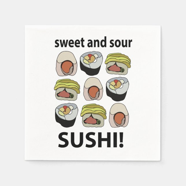 Serviette En Papier Sushi Sucré et Acide Fête de Sushi (Devant)