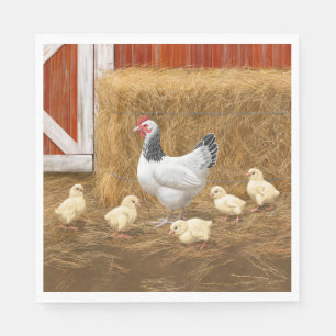Serviette En Papier Sussex Chicken Mama Hen et Chicks