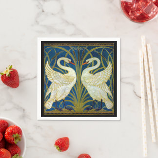 Serviette En Papier Swans Art Déco